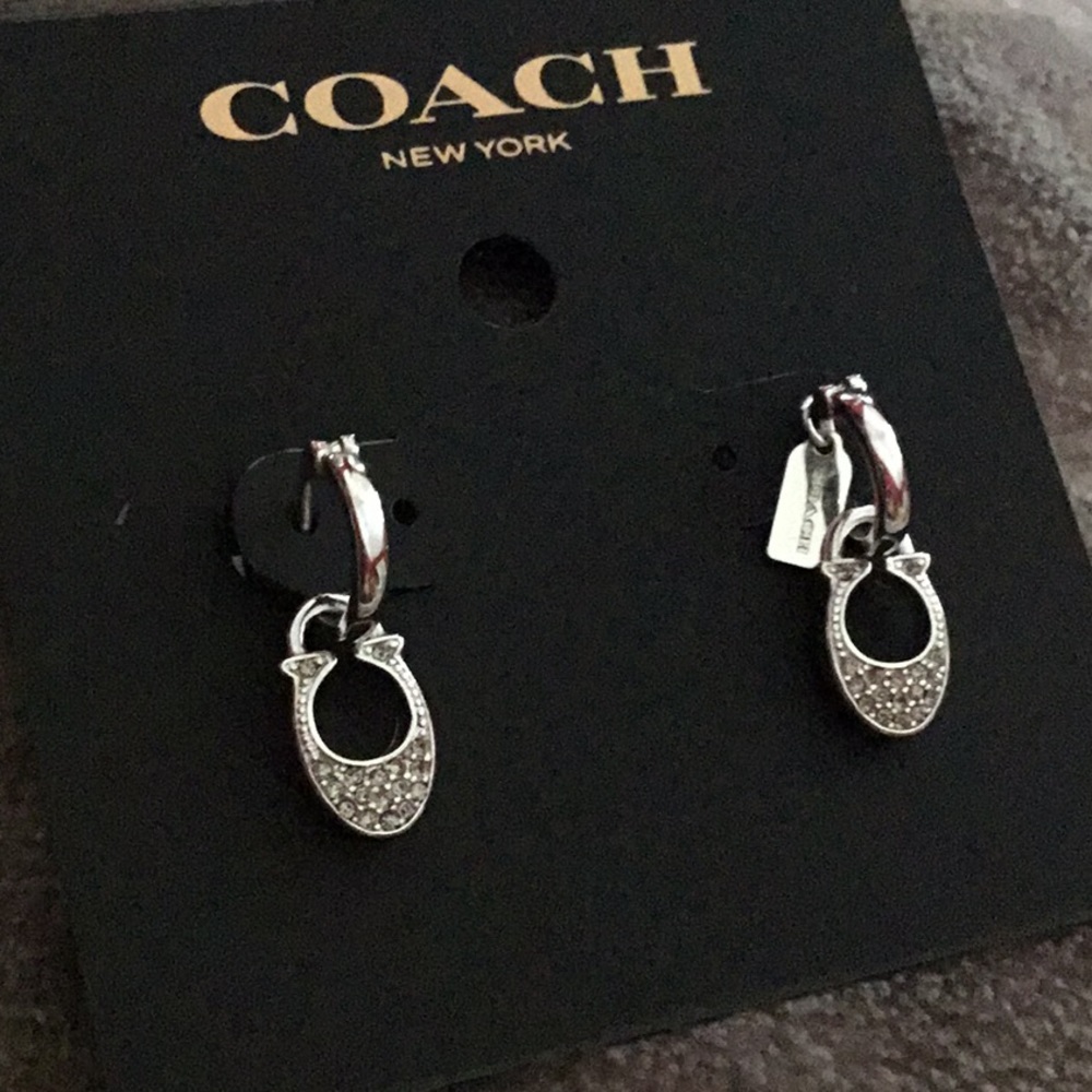 Coach Signature Huggie Earrings - Picture 2 of 6